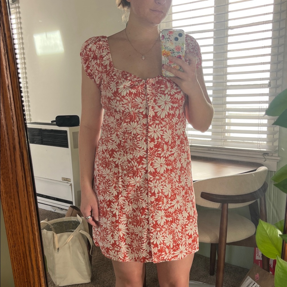 Madewell Orange Floral Dress